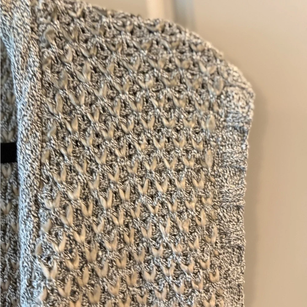 Simply Noelle Knit Equestrian Vest Marled Tan &Gray | Leather Toggle M